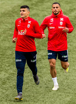 Mohamed Elyounoussi and Omar Elabdellaoui of Norway