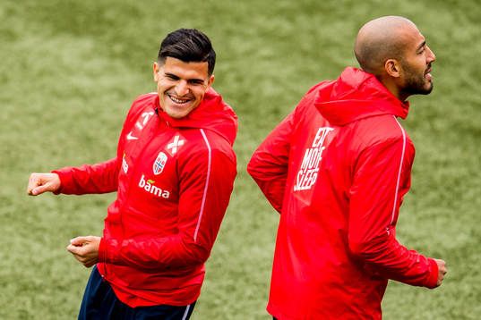 Tarik Elyounoussi and Haitam Aleesami of Norway