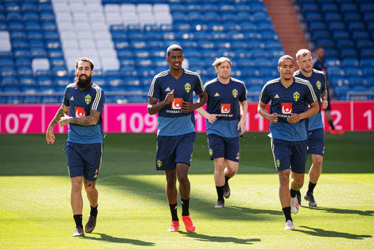 Jimmy Durmaz, Alexander Isak and Robin Quaison of the