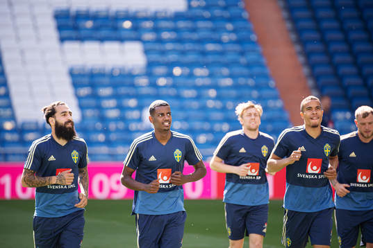 Jimmy Durmaz, Alexander Isak and Robin Quaison of the
