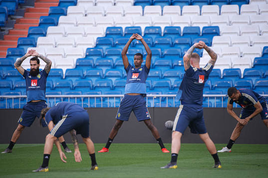 Jimmy Durmaz, Alexander Isak and Robin Quaison of the