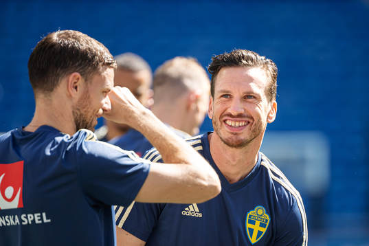 Marcus Berg and Gustav Svensson of the Swedish national