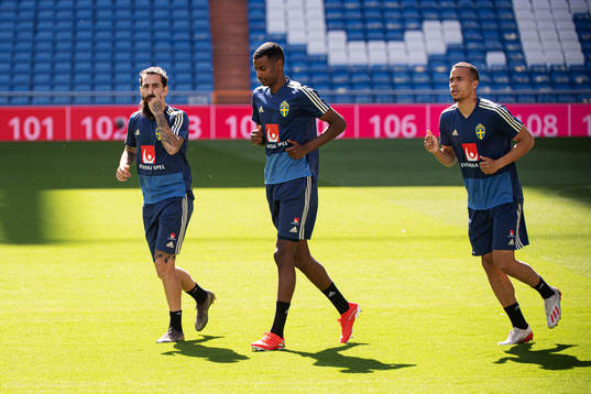 Jimmy Durmaz, Alexander Isak and Robin Quaison of the