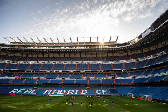 General view of the Spanish national football team training