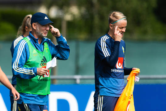 Peter Gerhardsson, Head coach and Nilla Fischer of Swedish