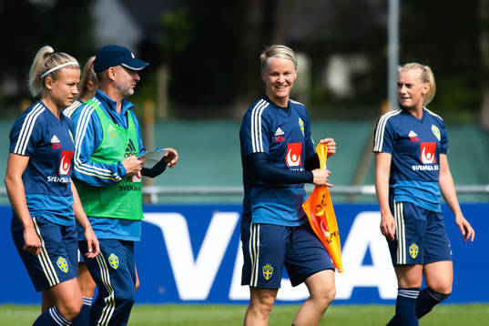 Peter Gerhardsson, Head coach and Nilla Fischer of Swedish