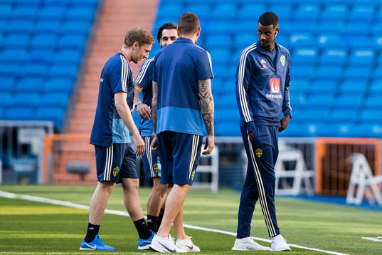 Emil Forsberg, Jimmy Durmaz, goalkeeper Kristoffer