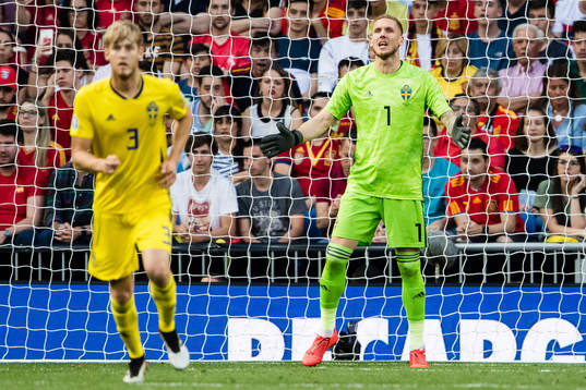 Goalkeeper Robin Olsen of Sweden
