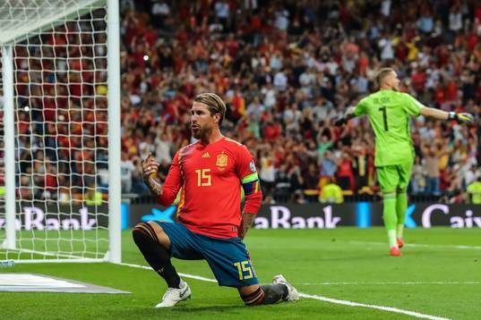 Sergio Ramos of Spain celebrates