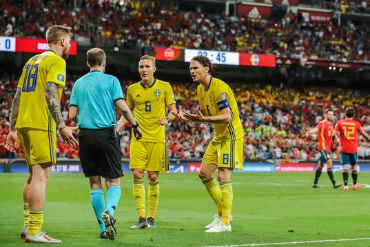 Pontus Jansson, Ludwig Augustinsson and Albin Ekdal of