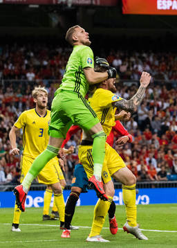 Goalkeeper Robin Olsen and Pontus Jansson