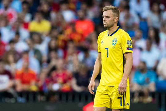 Sebastian Larsson of Sweden looks dejected