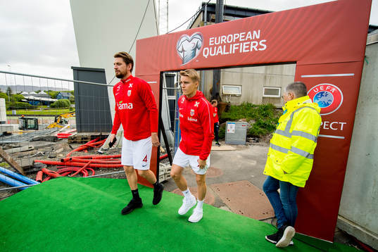 Stefan Strandberg and Martin Ødegaard of Norway