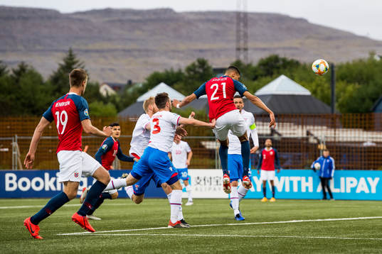 Bjørn Maars Johnsen of Norway scores the 0-1 goal