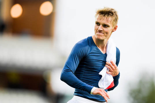 Martin Ødegaard of Norway celebrates