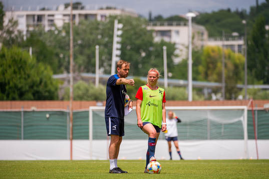 Martin Sjögren, head coach of Norway, and Therese Sessy