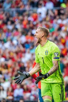 Goalkeeper Robin Olsen of Sweden