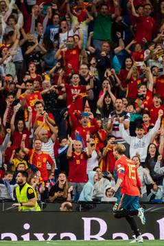 Sergio Ramos of Spain celebrates