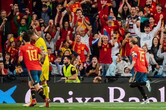 Sergio Ramos of Spain celebrates