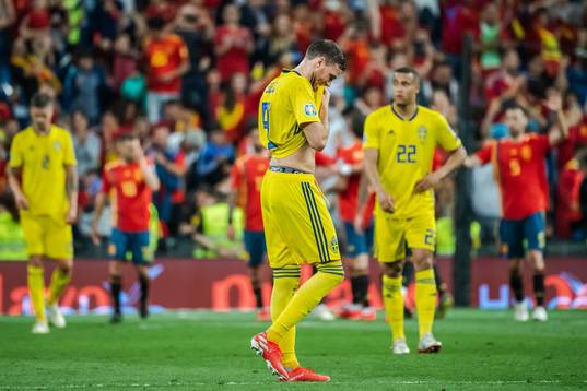 Marcus Berg of Sweden looks dejected