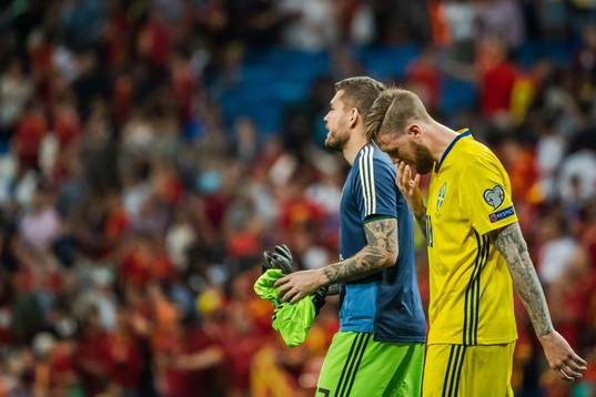 Pontus Jansson of Sweden looks dejected