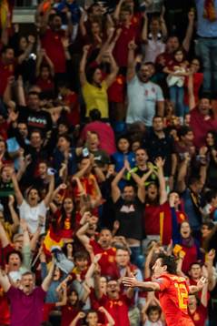 Mikel Oyarzabal of Spain celebrates