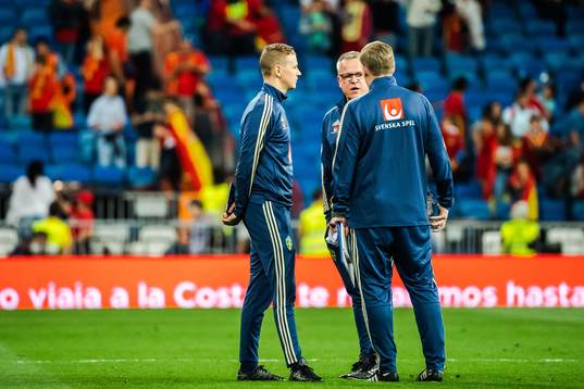 Goalkeeper coach Maths Elfvendal, assistant coach Peter