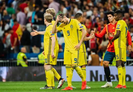 Marcus Berg of Sweden looks dejected