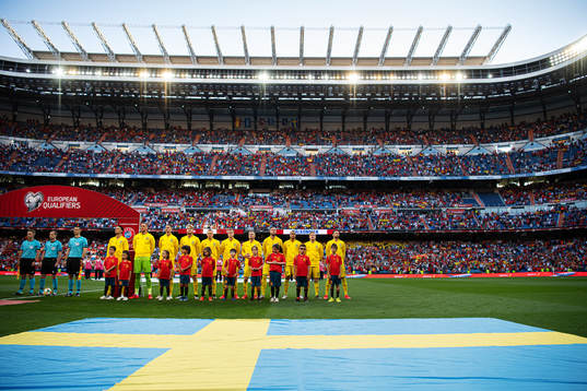 The starting eleven of Sweden is lined up