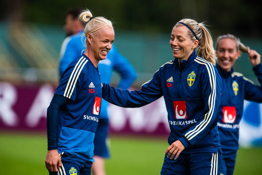 Caroline Seger and Linda Sembrant of Swedish national women