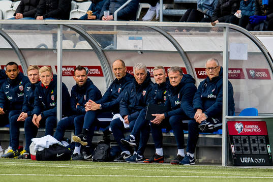 Lars Lagerbäck, head coach, and the coaching staff and