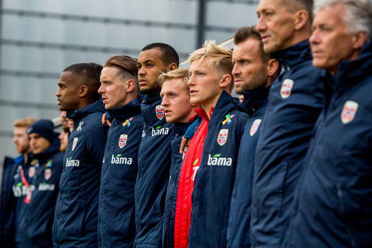 Joshua King and the players and coaching staff of Norway