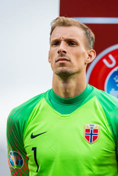 Goalkeeper André Hansen of Norway