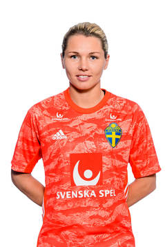 Goalkeeper Jennifer Falk of the Swedish women national