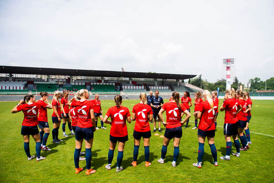 The players of Norway, Anders Jacobson, assistant coach of