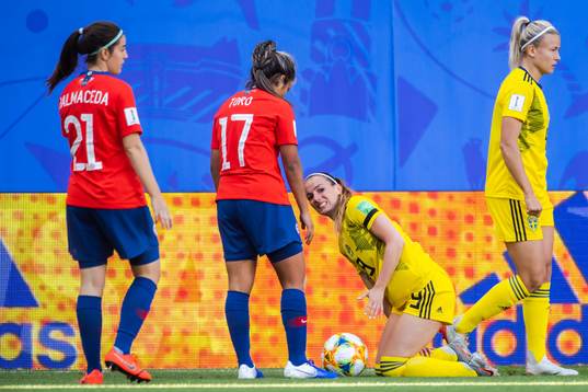 Kosovare Asllani of Sweden in pain