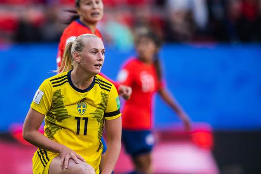 Stina Blackstenius of Sweden looks dejected