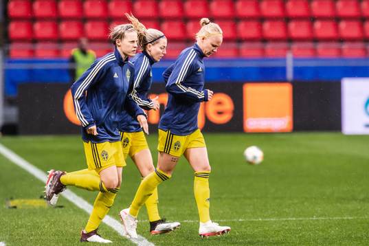 Lina Hurtig, Linda Sembrant and Caroline Seger of Sweden