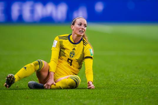 Kosovare Asllani of Sweden in pain
