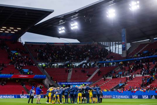 Players of Sweden celebrate