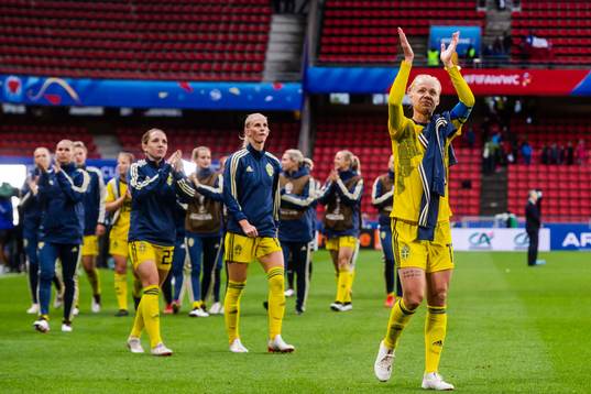 Caroline Seger of Sweden celebrates