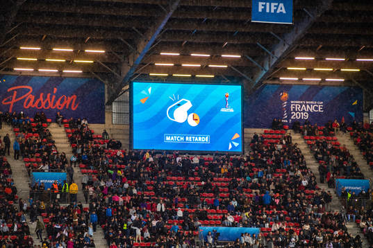 The match is interrupted due to severe adverse weather