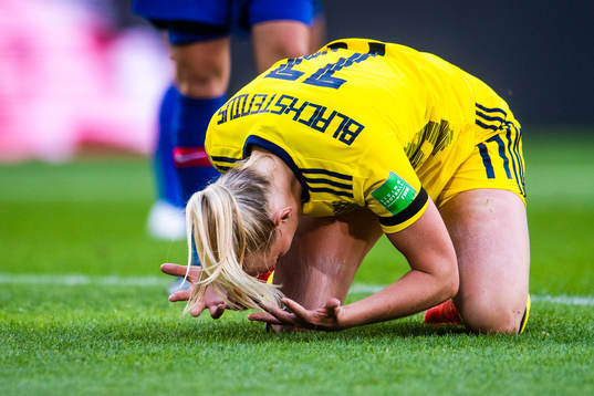 Stina Blackstenius of Sweden reacts