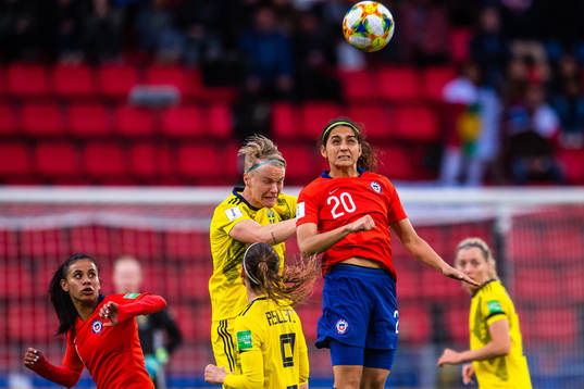 Nilla Fischer of Sweden against Daniela Paz Zamora Mancilla