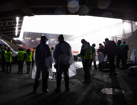 The match is interrupted due severe adverse weather