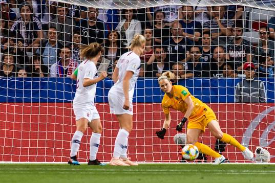 Goalkeeper Ingrid Hjelmseth of Norway