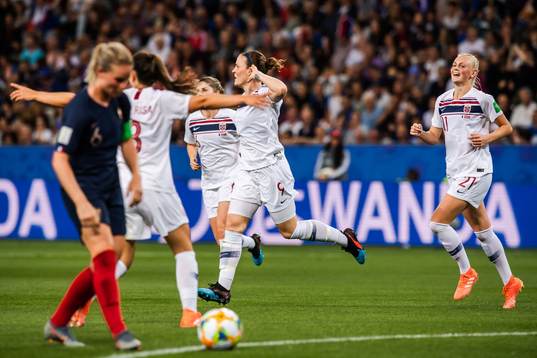 Isabell Lehn Herlovsen of Norway celebrates