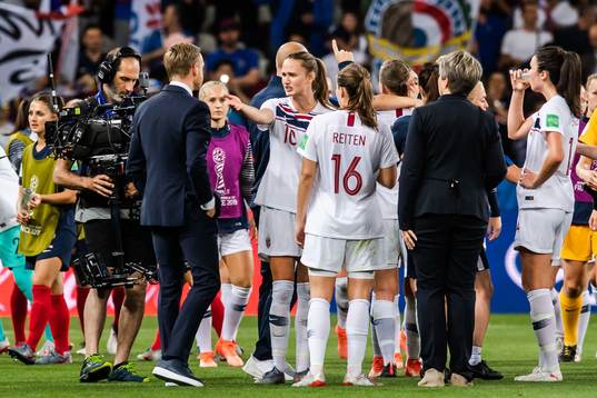 Caroline Graham Hansen of Norway looks dejected