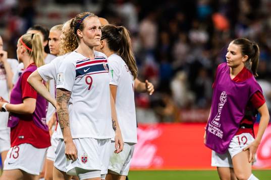 Isabell Lehn Herlovsen of Norway looks dejected