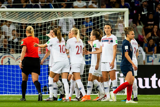 Ingrid Syrstad Engen of Norway reacts